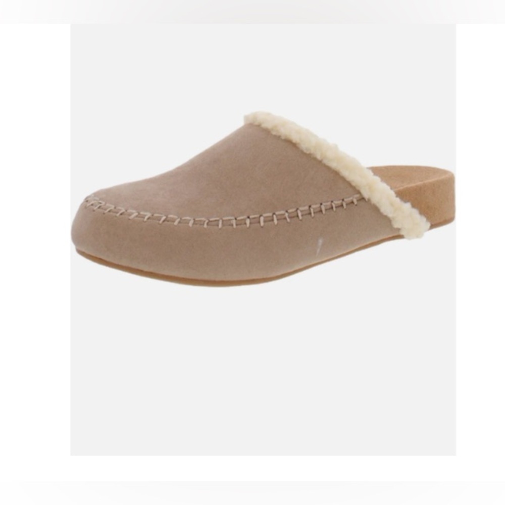 Brooklynn Womens Faux Fur Lined Moc Toe Slide Slippers. Note No Box